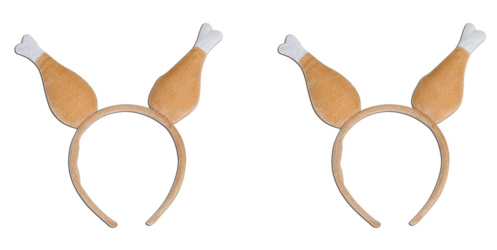 4650 2-Count Turkey Leg Drumstick Boppers, Funny Headband for Thanksgiving